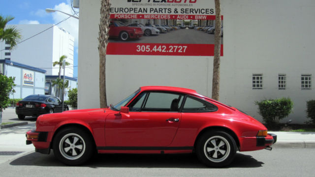 1975 porsche 911 s coupe - beautiful red & highly sought after sunroof delete