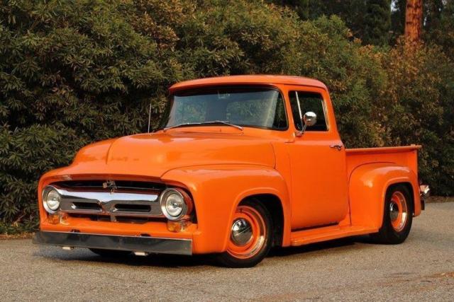 1956 ford f-100 ac 6730 miles orange pickup/ truck ford 302 v8 automatic
