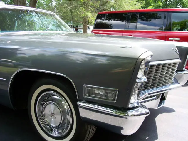 beautiful 1968 cadillac deville convertible gray+blue leather all original great