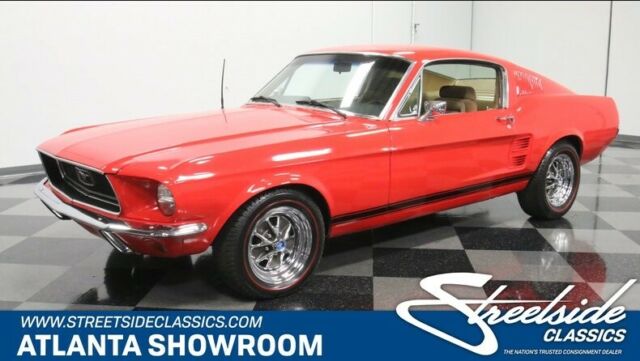classic vintage chrome pony fomoco fastback red and tan 351 v8 auto transmission