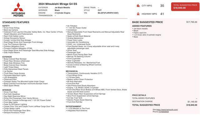 2024 mitsubishi mirage g4 black edition