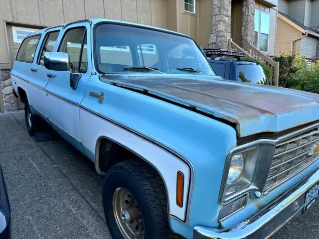 1976 chevrolet suburban suv blue 4wd automatic scottsdale 4x4