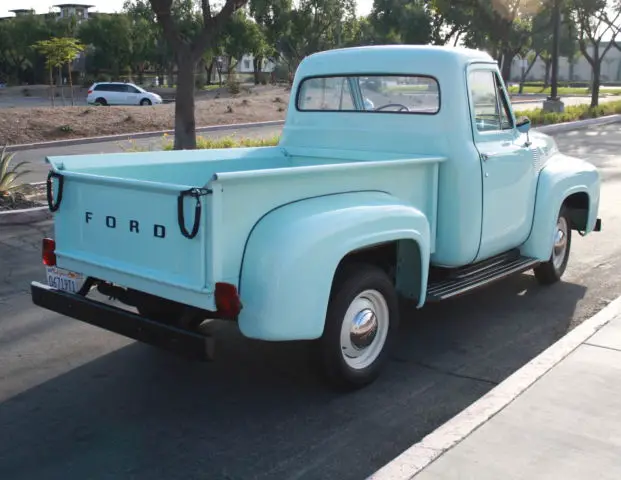 1955 ford f-100 truck waterfall blue - restored
