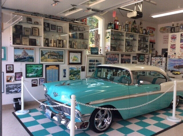 1956 chevrolet bel air 2 door show car 350ci manual 3sp tran foose wheels