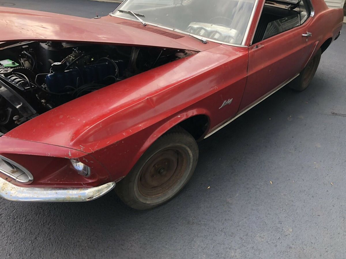 1969 ford mustang coupe red rwd automatic base