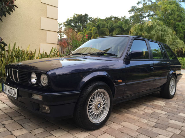 bmw e30 320i station wagon euro touring rhd 15" rims lazer blue 106k miles nice
