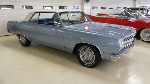 1965 chevrolet malibu chevelle 11913 miles mist blue / ermine white 2 dr ht 350
