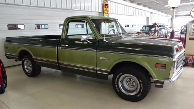 1972 chevrolet cheyenne c-10 45021 miles med. olive/dark olive pickup 350 automa