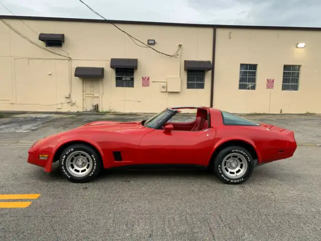 1981 corvette $1 no reserve, red/red