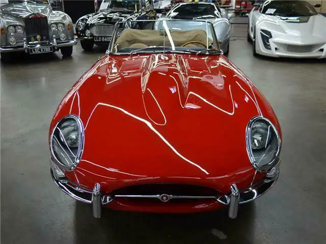 1963 jaguar e-type 3.8 44182 miles red roadster manual