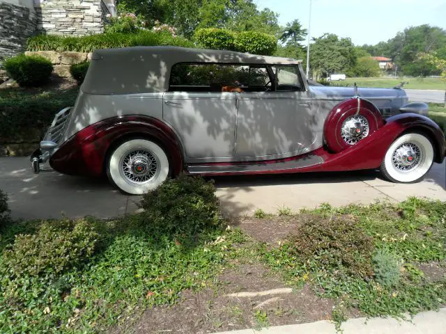 1935 packard series #1202 convertible 0 silver/maroon classic car - custom car s