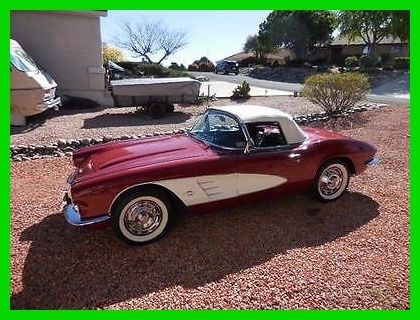 1961 chevrolet corvette convertible, 350 v8, 4-speed manual, soft-top, coupe