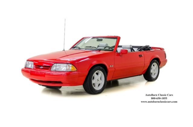 1992 ford mustang lx sport 37760 miles vibrant red convertible 8 cylinder engine