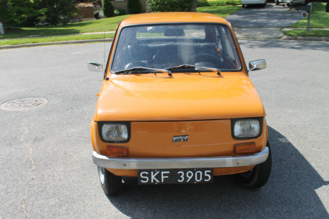 fiat, 126, va, mini, 2 door, manual, poland, orange, leather