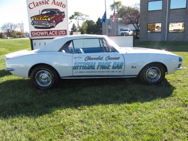1967 camaro pace car convertible - 1 of 11 big blocks to go to canada documeted
