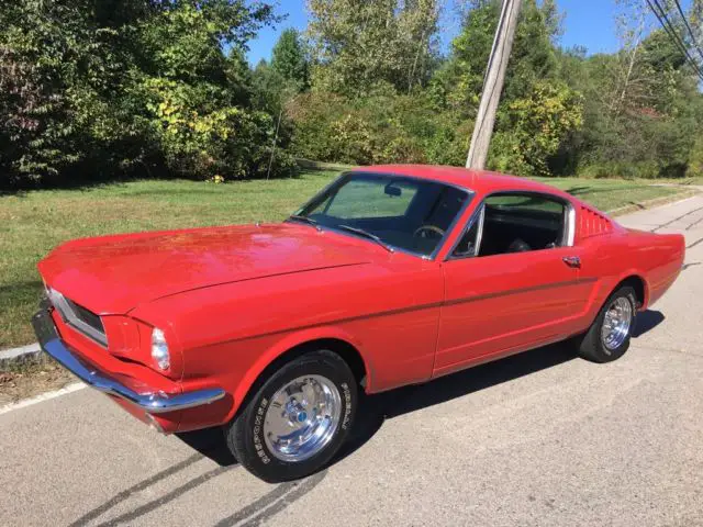 1965 ford mustang 2+2 fastback 289 automatic rangoon red with black interior
