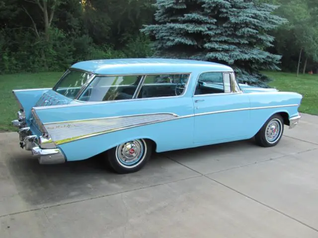 1957 chevrolet nomad blue flame six