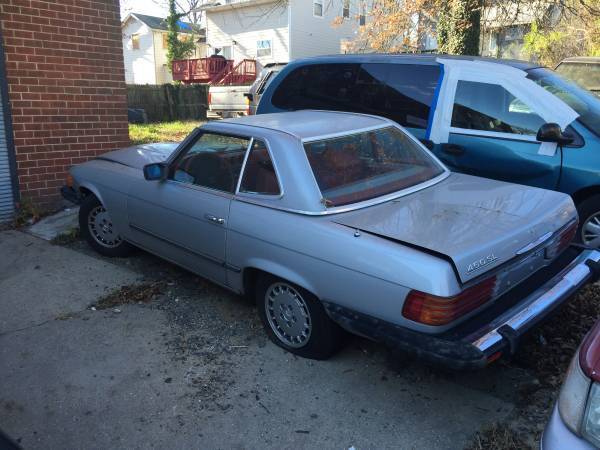 1979 mercedes benz 450 sl 107 roadster silver w/ red interior 170k miles
