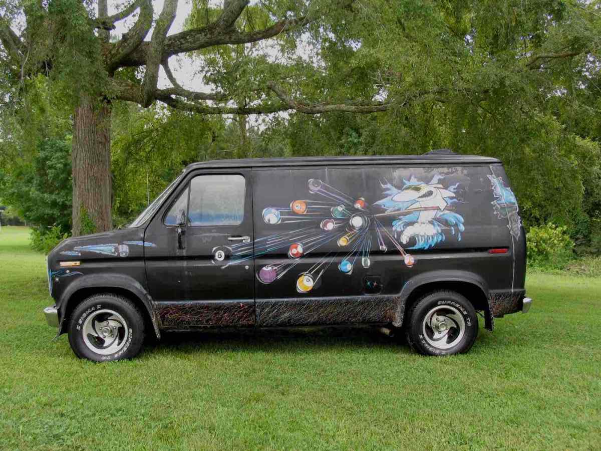 1977 ford econoline van black rwd automatic