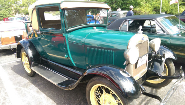 1929 model a sport coupe, rumble seat, landau top, trunk