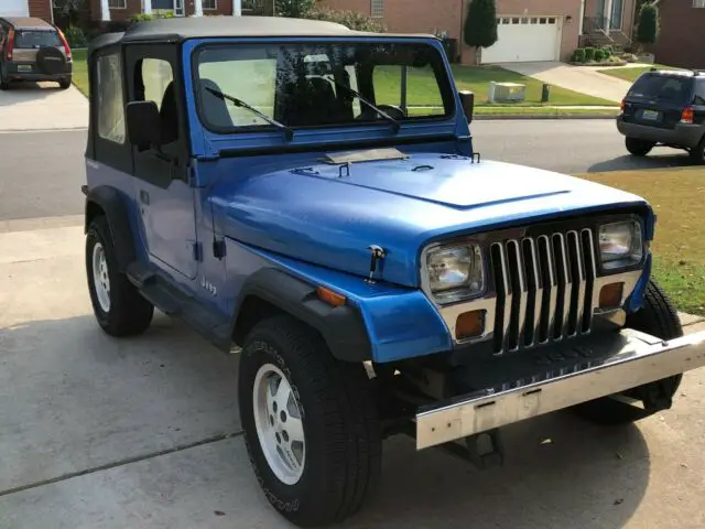 1992 jeep wrangler yj 4.0l 6cyl 5-spd clean title southern multiple softops 232k