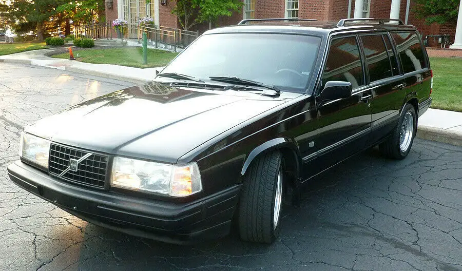 1993 volvo 940 945 turbo wagon - low miles - black / black leather ec