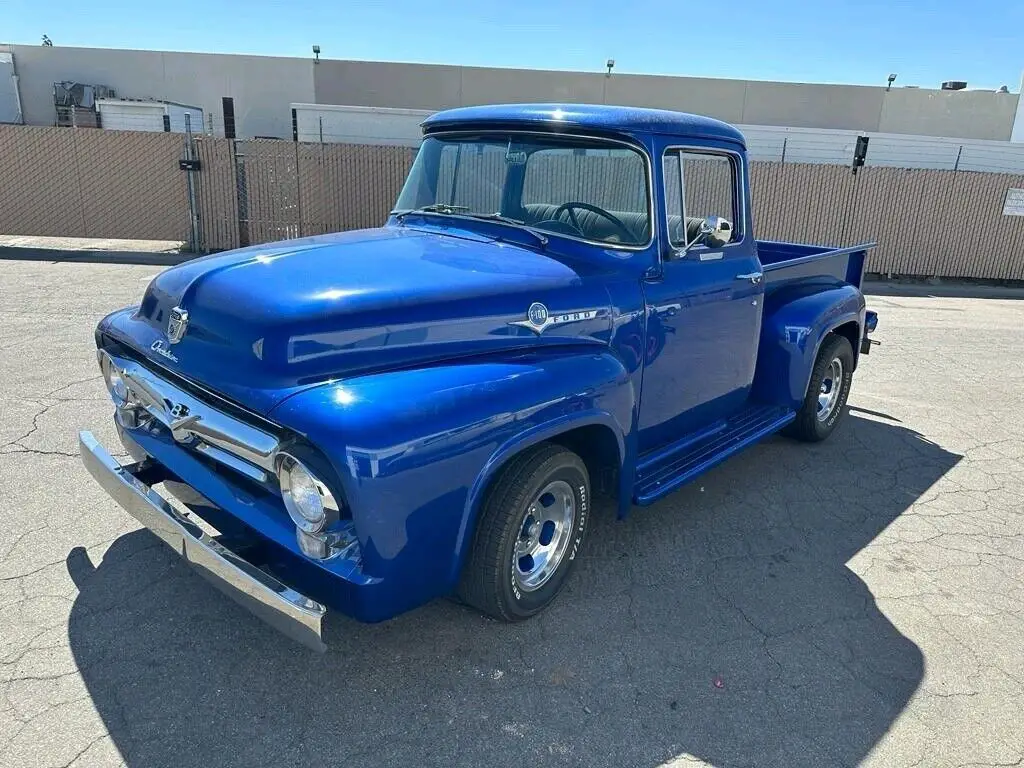 1956 ford f100 pickup blue rwd manual big window