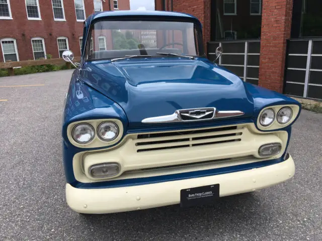 1958 chevy apache 3100 big window short bed stepside truck w/ 283 / 3 speed l@@k