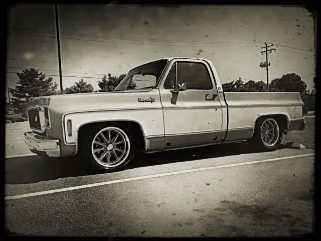 1974 chevy c10 swb ls swap 5.3 lowered, dakota digital, hot rod patina rust cool