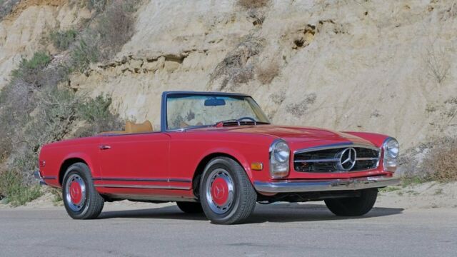 mercedes-benz 280sl signal red with 87,354 miles, for sale!