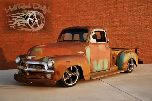 1955 chevy slammed hot rat street rod pickup patina shop truck pro touring w/ ac