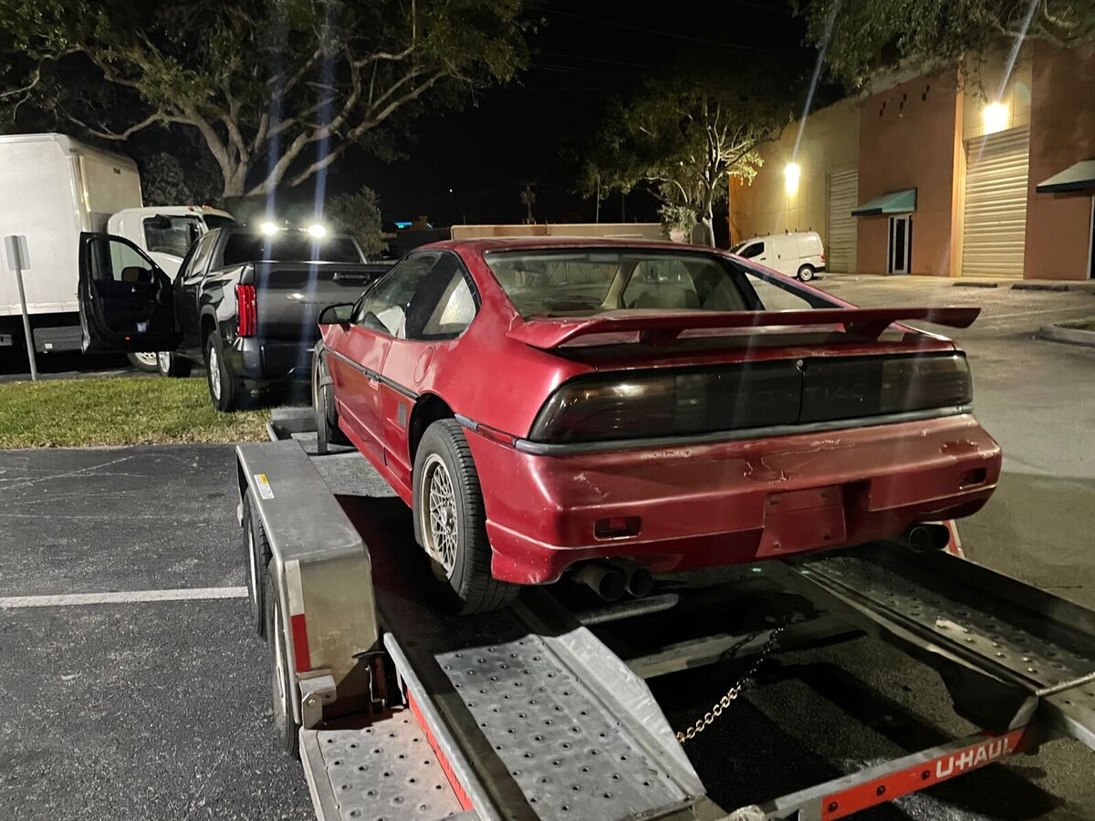 1987 pontiac fiero coupe red rwd manual gt
