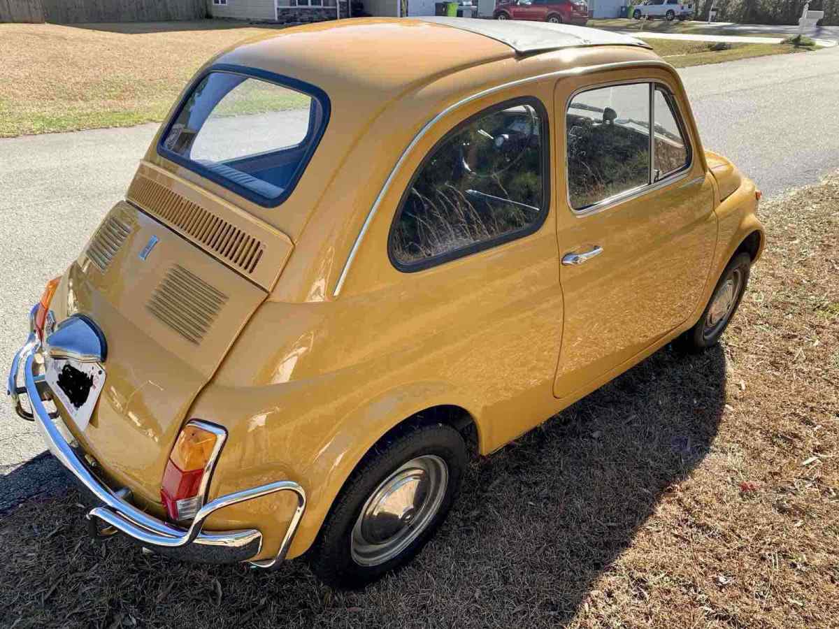 1970 fiat 500 yellow rwd manual l