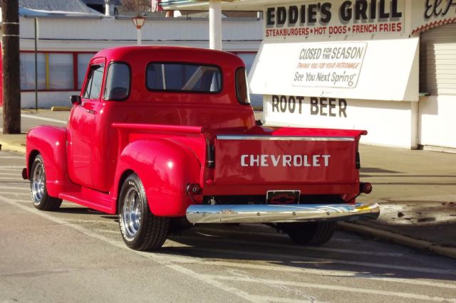 1953 show truck 5 window torch red beauty