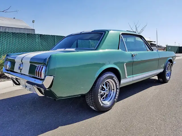 1965 ford mustang coupe c code 289 v8 automatic highland green w gt stripes