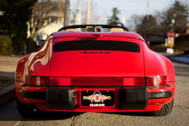 1989 porsche 911 speedster one owner! guards red factory options lsd ac rare!