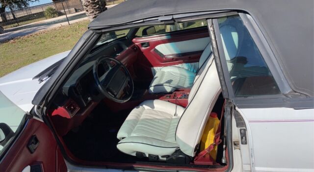 1990 ford mustang convertible white rwd automatic gt