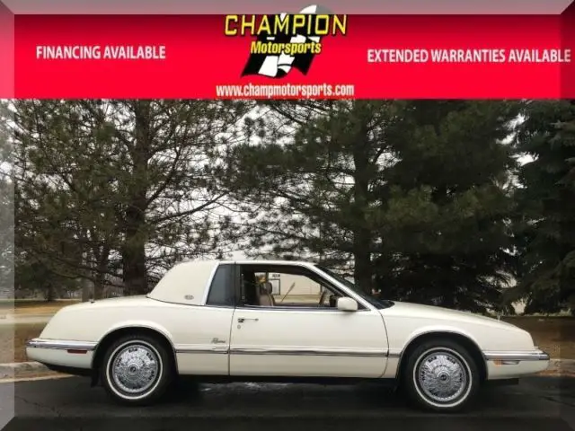 1991 buick riviera 2dr coupe 84236 miles white diamond coupe v6 cylinder engine