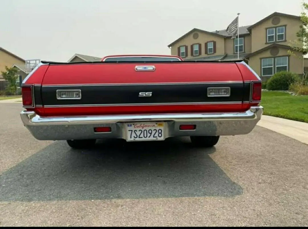 1969 chevrolet el camino sport coupe pickup red fwd automatic