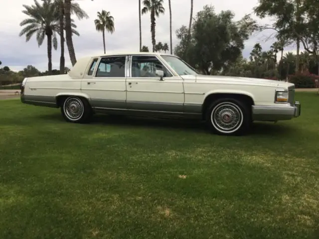 1991 cadillac fleetwood brougham de elagance 40500 original miles white/navy