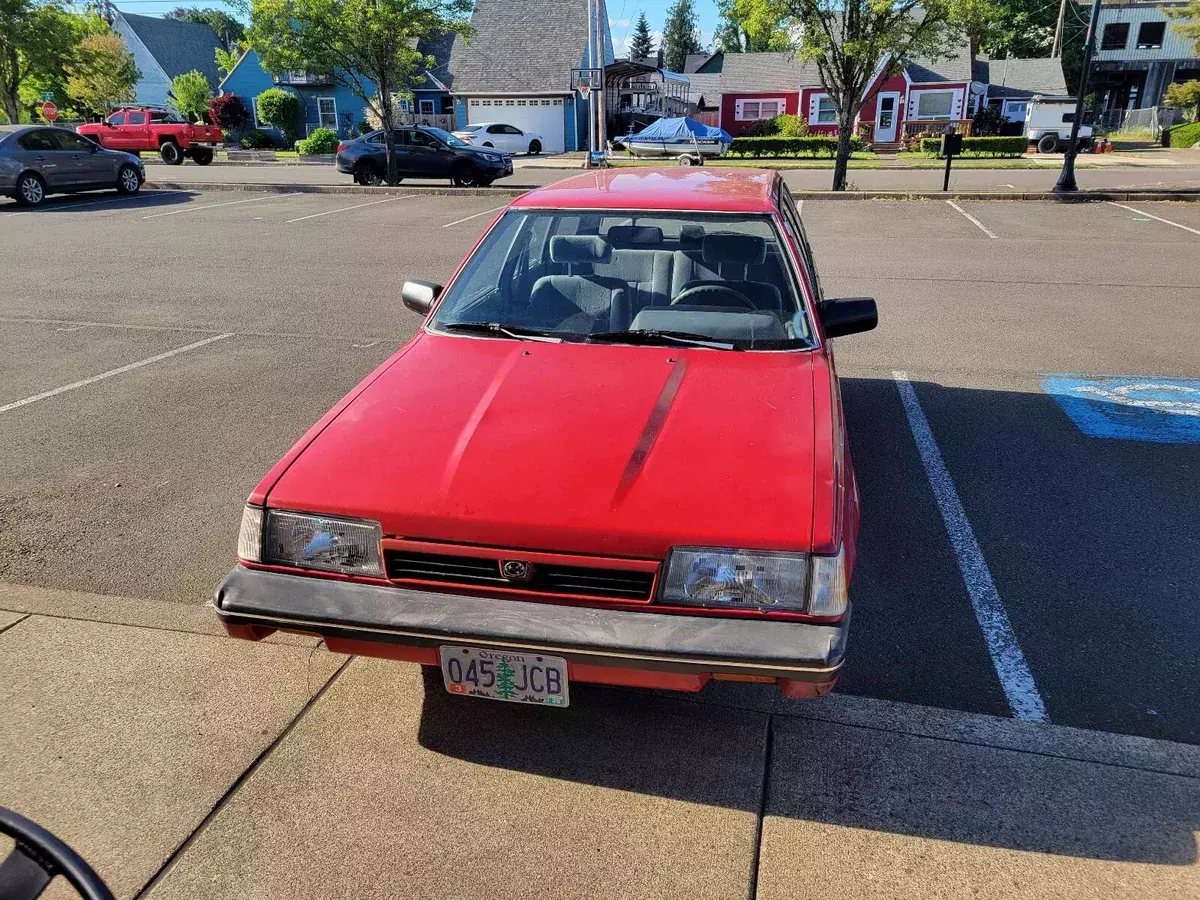 1988 subaru gl wagon red