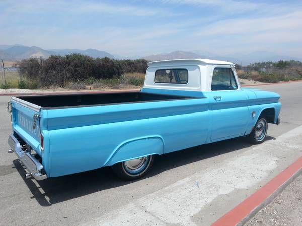 1964 chevy c10 longbed. great condition. blue/white paint. 6 cyl, 3 speed manual