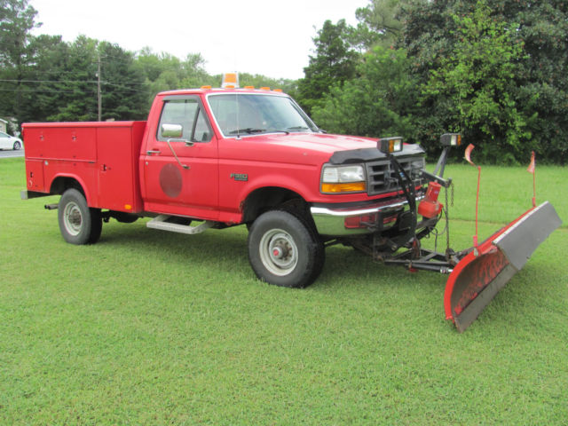 1993 ford f350 4x4 8' westin pro plow reading utility body one owner