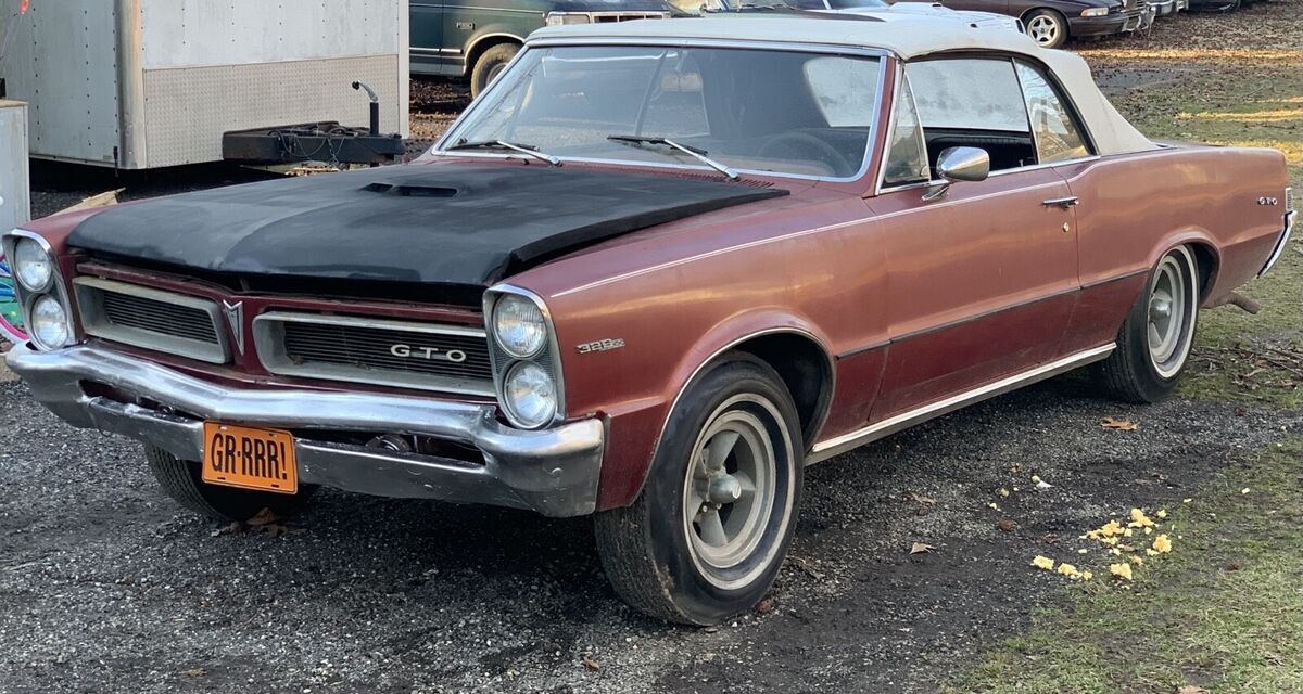 1965 pontiac gto convertible red tripower clone
