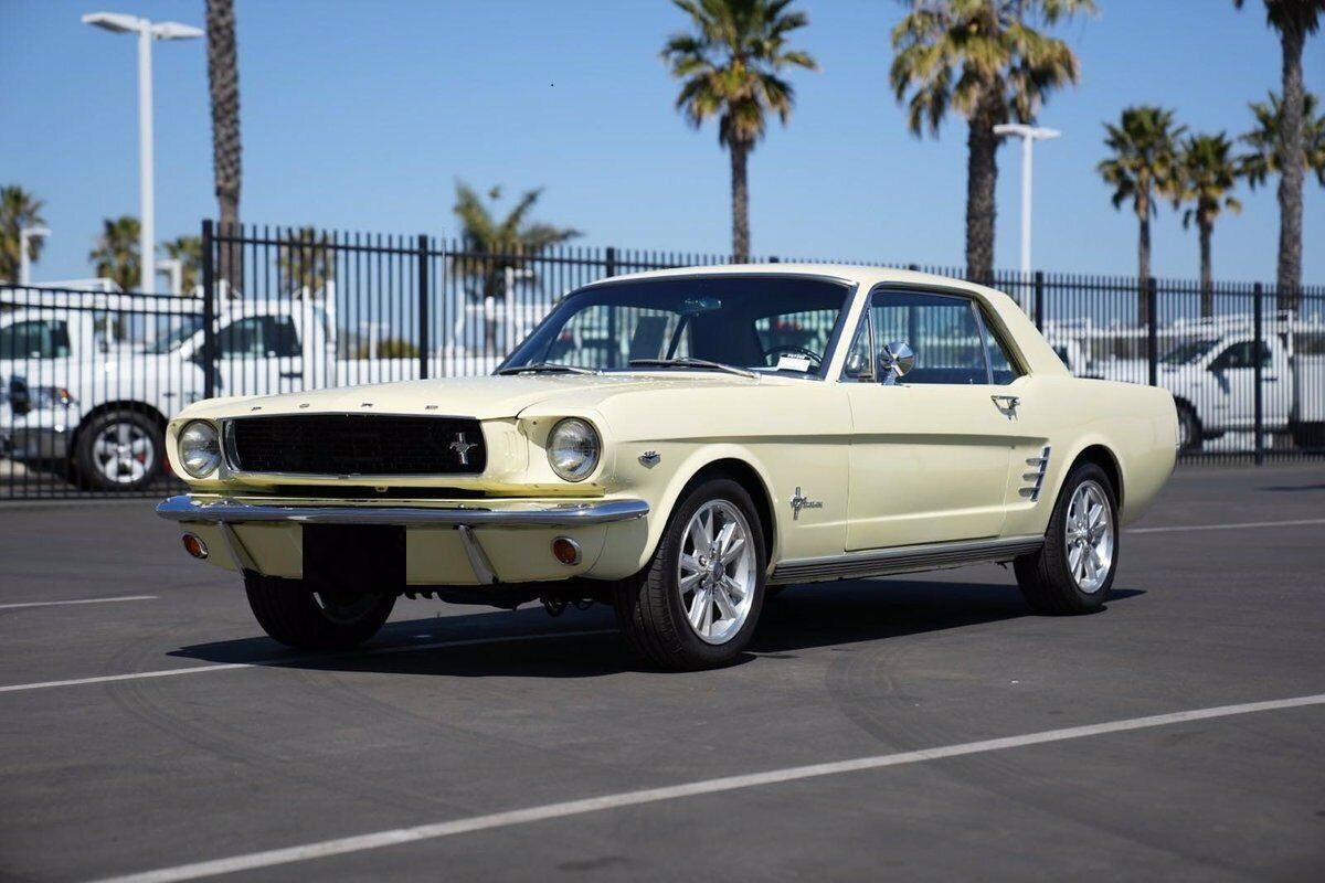 1966 ford mustang coupe beautiful springtime yellow