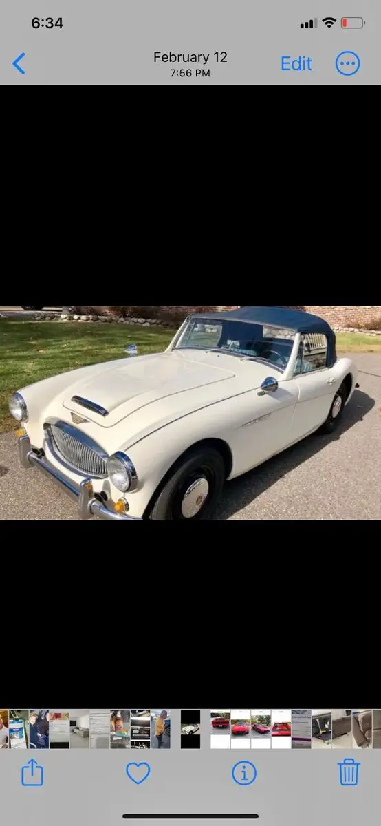 1982 austin healey 3000 convertible white rwd manual replica