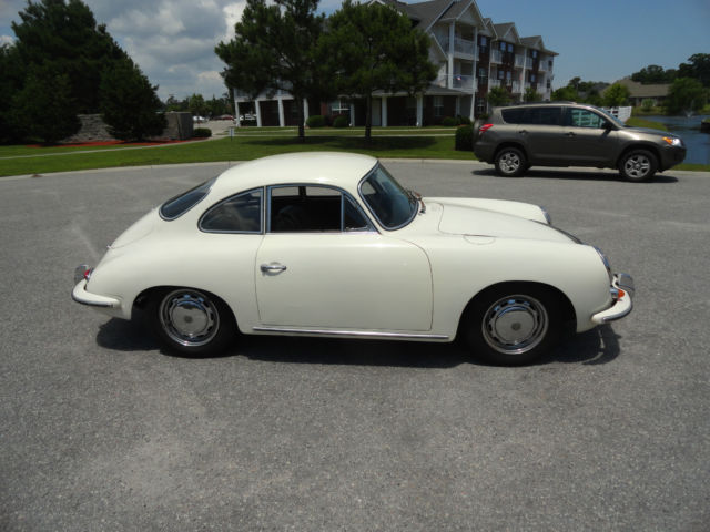 1965 porsche 356 sc white black interior- rare one owner