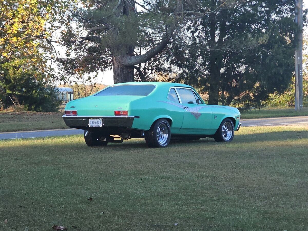 1972 chevrolet nova coupe green rwd manual