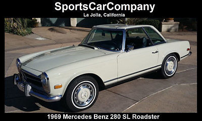 1969 mercedes benz 280 sl roadster classic white