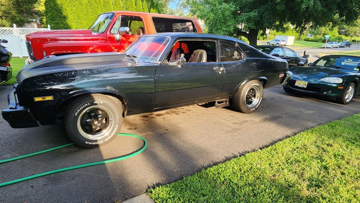 1973 chevrolet nova hatchback black rwd manual